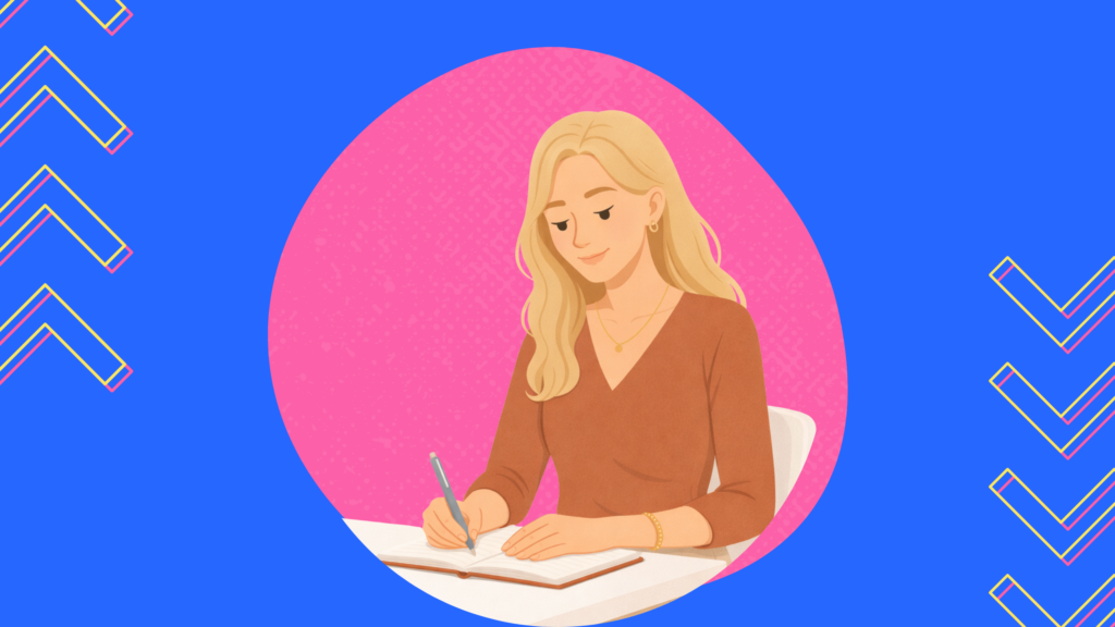 woman sitting and working on her fertility timeline