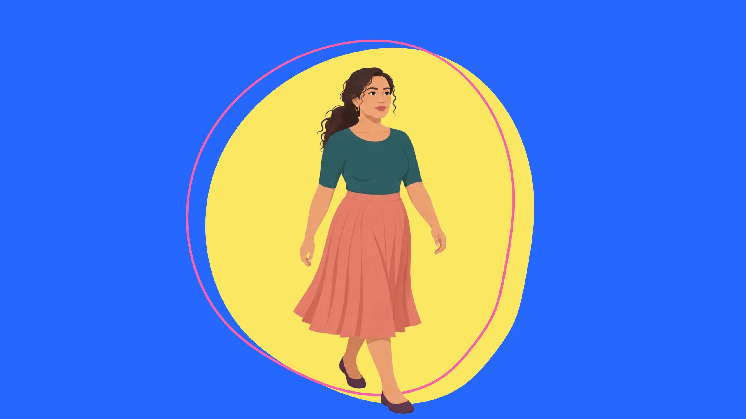 Woman walking forward calmly, representing patience and steady progress during natural fertility treatment.